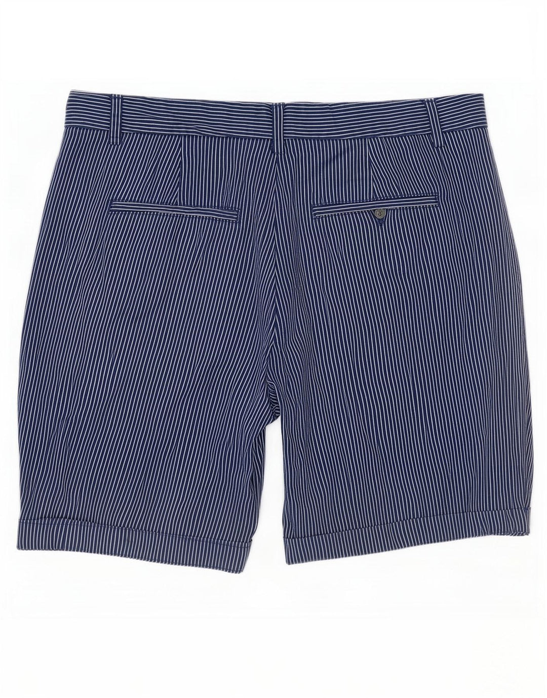 Shorts Chino Feminino Marks & Spencer Reino Unido 12 Médio W30 Riscas Azul Marinho