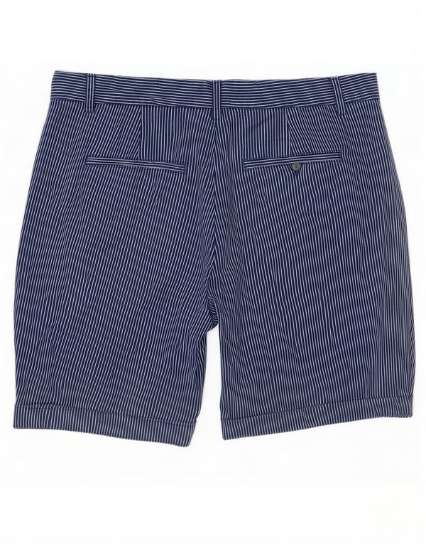 Shorts Chino Feminino Marks & Spencer Reino Unido 12 Médio W30 Riscas Azul Marinho