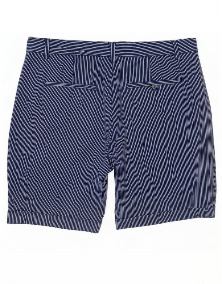 Shorts Chino Feminino Marks & Spencer Reino Unido 12 Médio W30 Riscas Azul Marinho