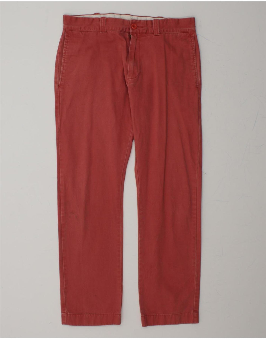J. CREW Mens 484 Straight Chino Trousers W30 L30 Red Cotton Vintage J. Crew and Second-Hand J. Crew from Messina Hembry 