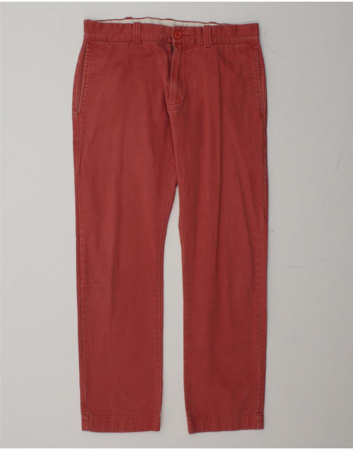 J. CREW Mens 484 Straight Chino Trousers W30 L30 Red Cotton Vintage J. Crew and Second-Hand J. Crew from Messina Hembry 