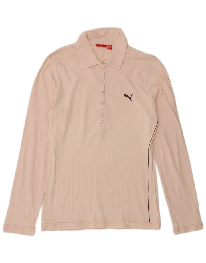 Camisa polo feminina de manga comprida Puma UK 14 rosa médio