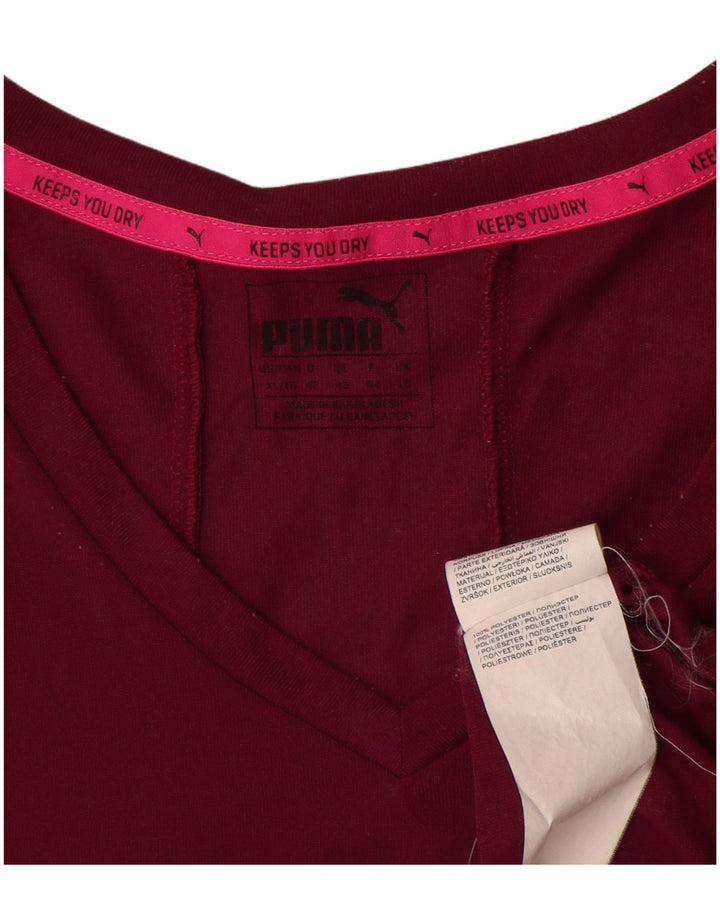 Puma Camiseta Feminina Top UK 16 Grande Poliéster Borgonha