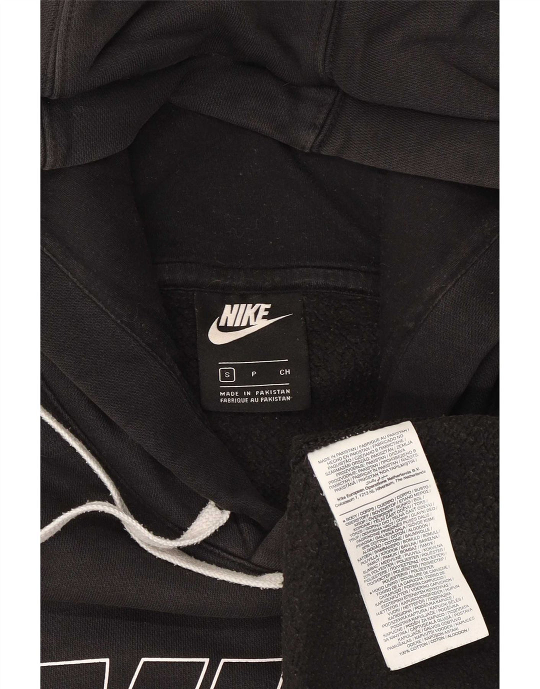 Jumper com capuz gráfico masculino Nike pequeno algodão preto