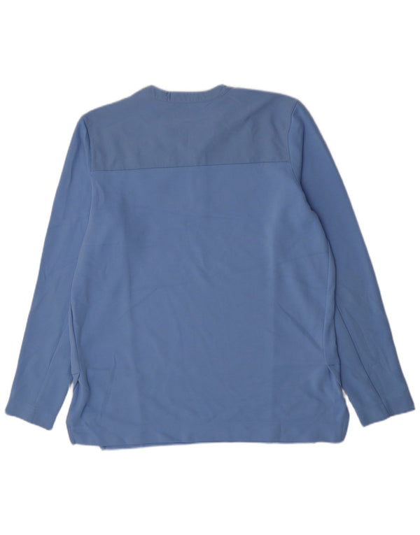 Top gráfico masculino Nike Brazoswood Football com zíper e manga comprida grande azul