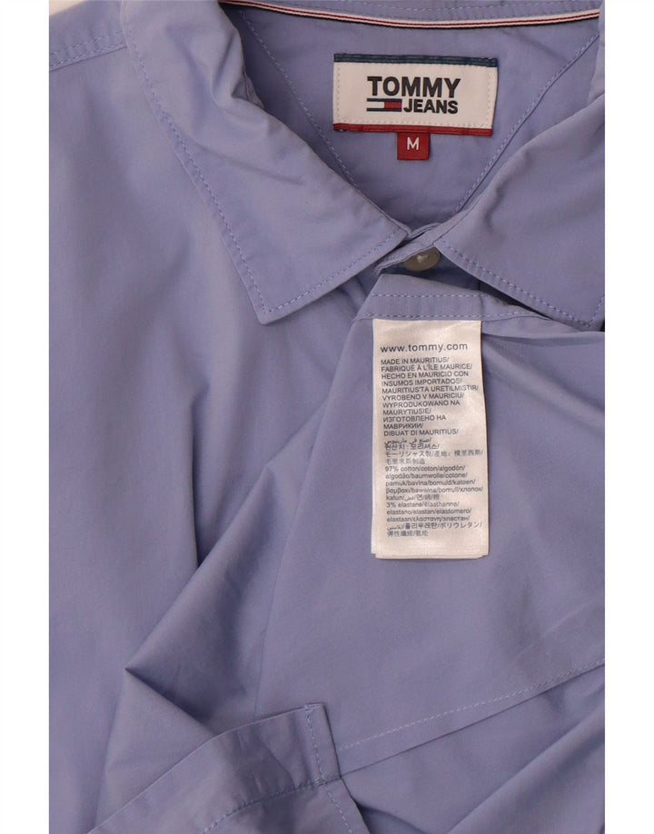 Tommy Hilfiger Mens Slim Fit Camisa Médio Algodão Azul