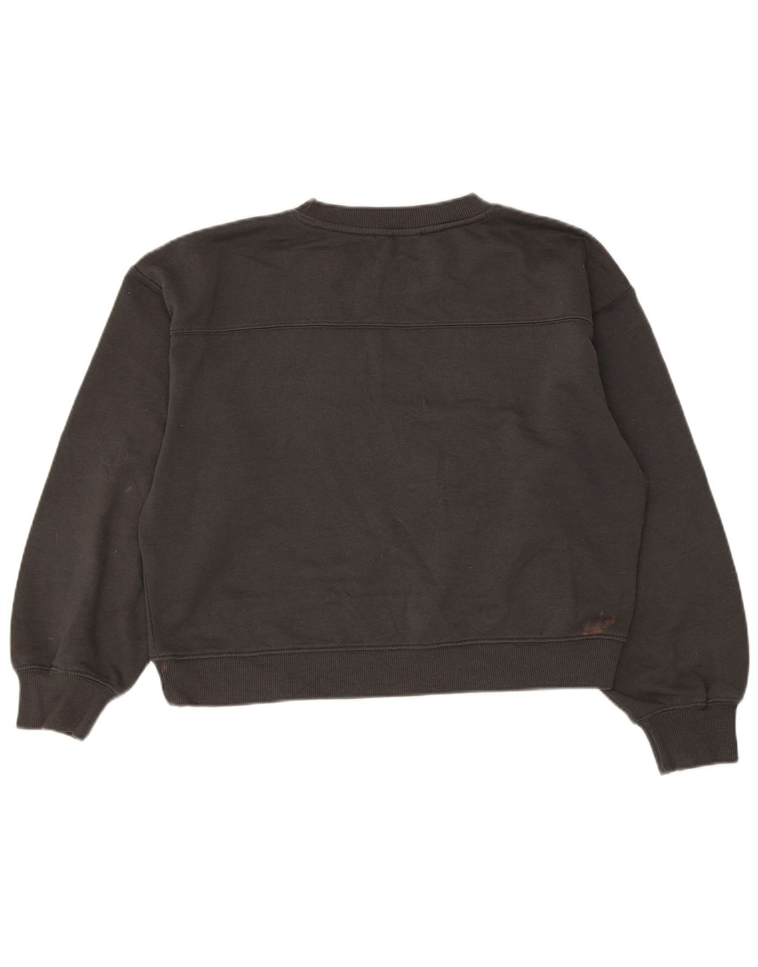 Zara Womens Crop Sweatshirt Jumper UK 14 Poliéster Cinza Médio