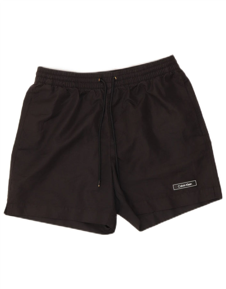 Shorts esportivos masculinos Calvin Klein pequeno poliéster preto