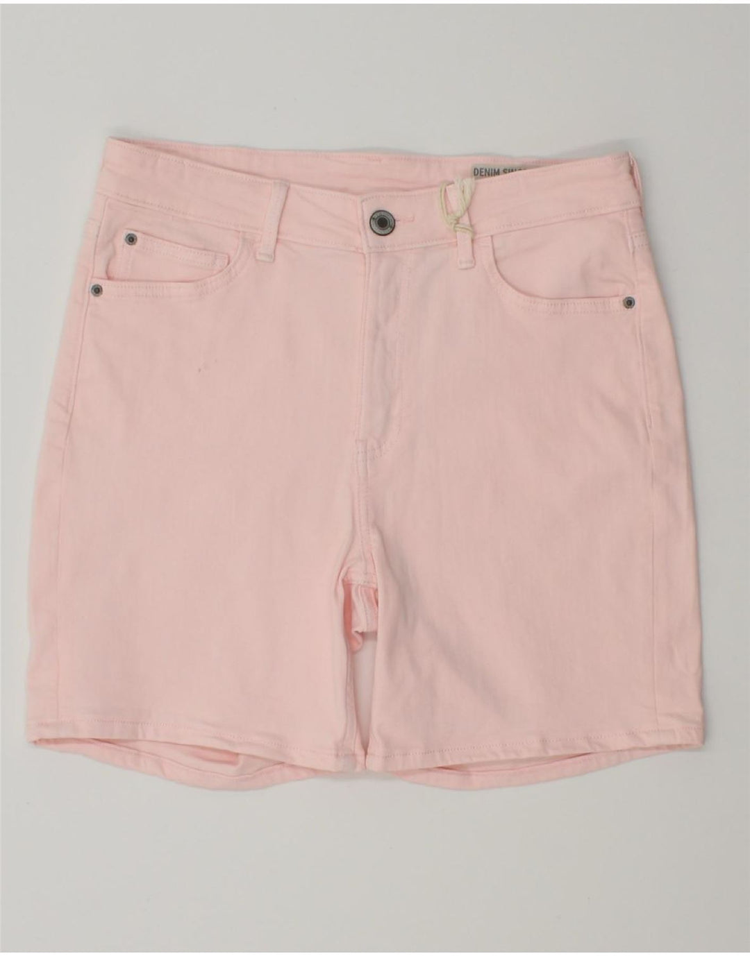 Shorts jeans feminino MARKS & SPENCER UK 12 médio W30 algodão rosa