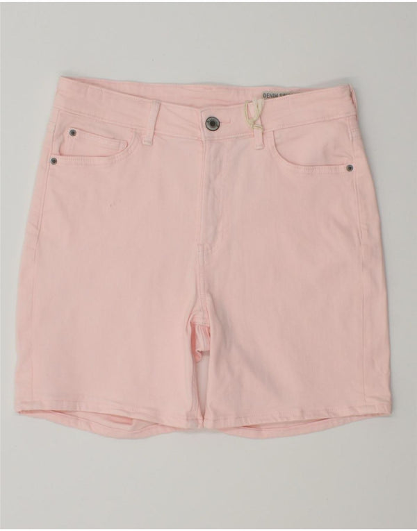Shorts jeans feminino MARKS & SPENCER UK 12 médio W30 algodão rosa