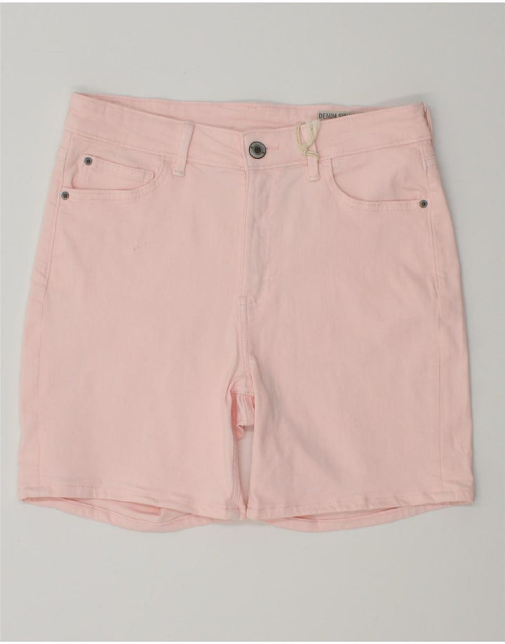 Shorts jeans feminino MARKS & SPENCER UK 12 médio W30 algodão rosa