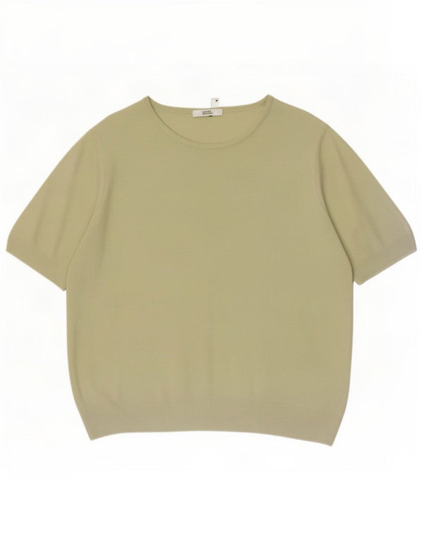 Blusa feminina de manga curta Marks & Spencer UK 18 XL verde acrílico