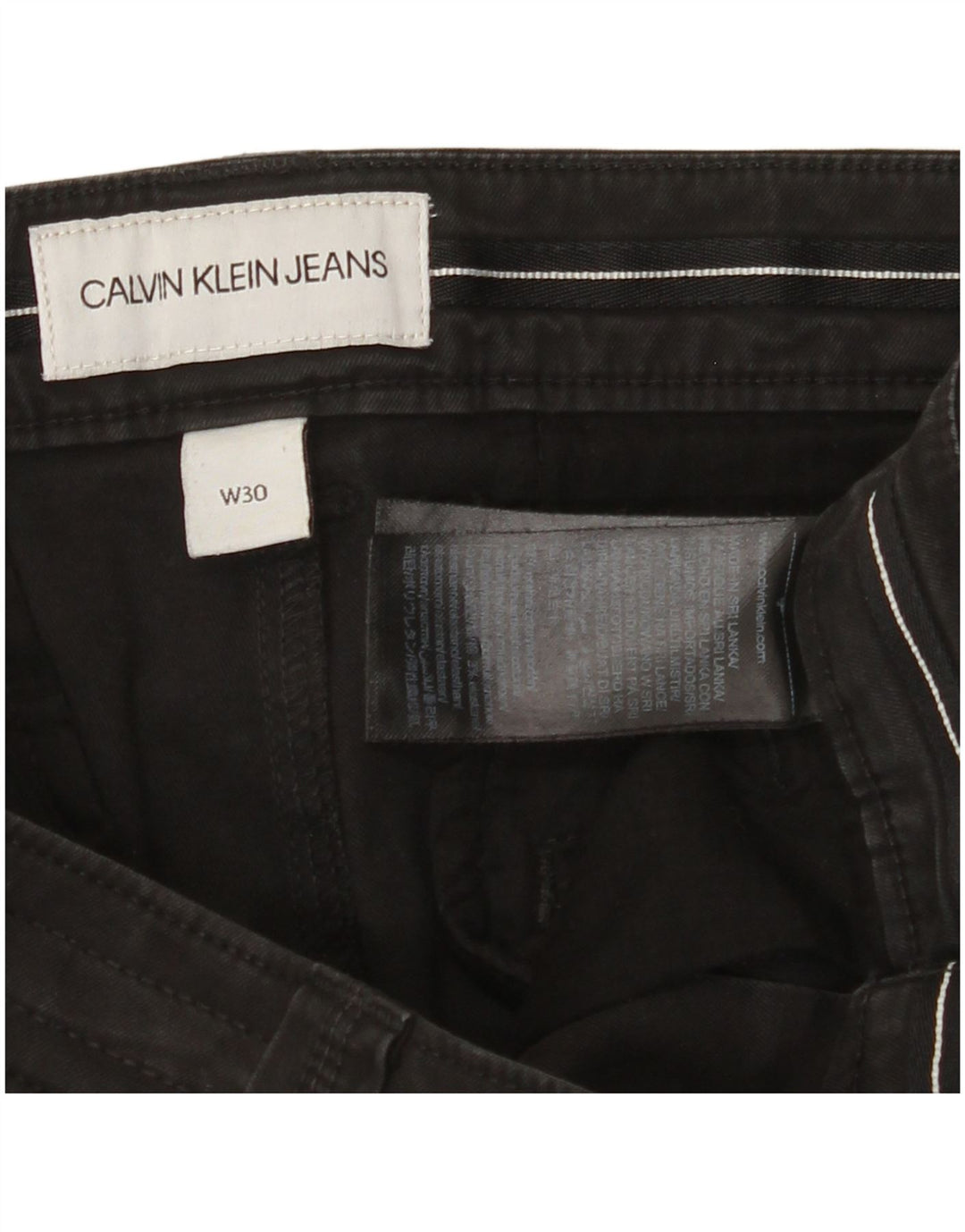 CALVIN KLEIN Calça cargo masculina slim W30 L29 algodão preto