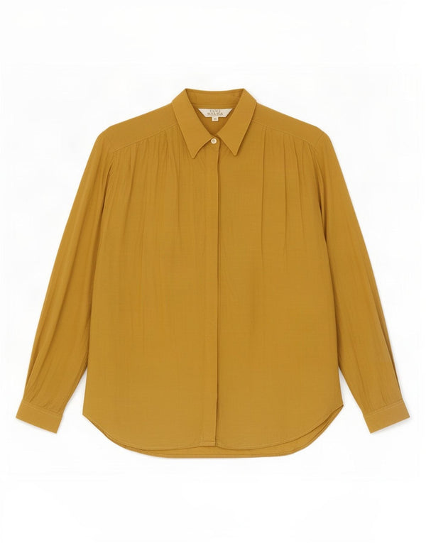 Blusa feminina vintage UK 14 grande viscose bege