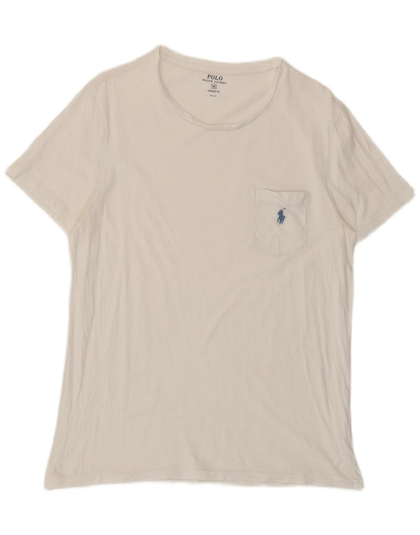 Polo Ralph Lauren Mens Custom Fit Camiseta Top Médio Branco