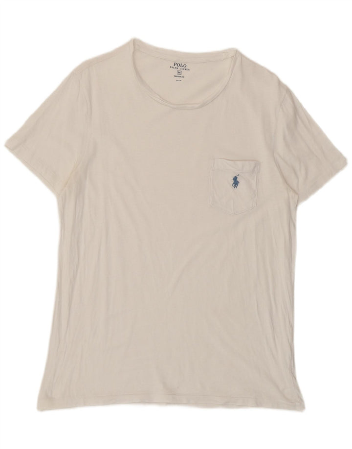 Polo Ralph Lauren Mens Custom Fit Camiseta Top Médio Branco