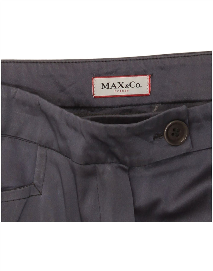 Calça casual reta feminina Max & Co. W28 L29 azul marinho