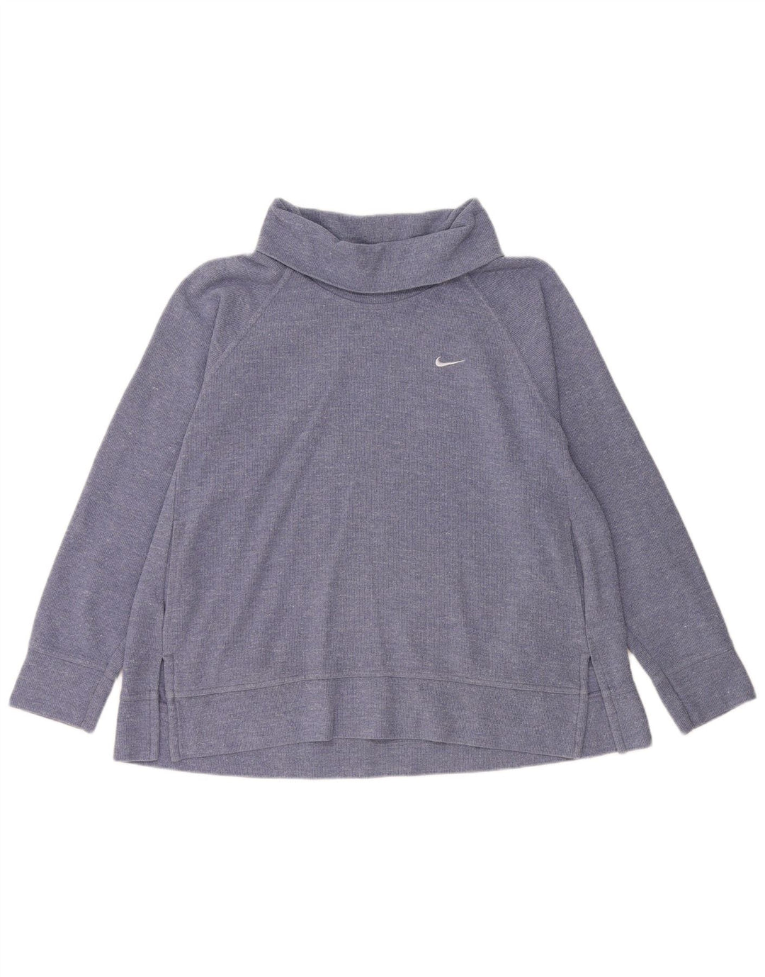 NIKE feminino roll neck moletom jumper UK 18 XL azul algodão