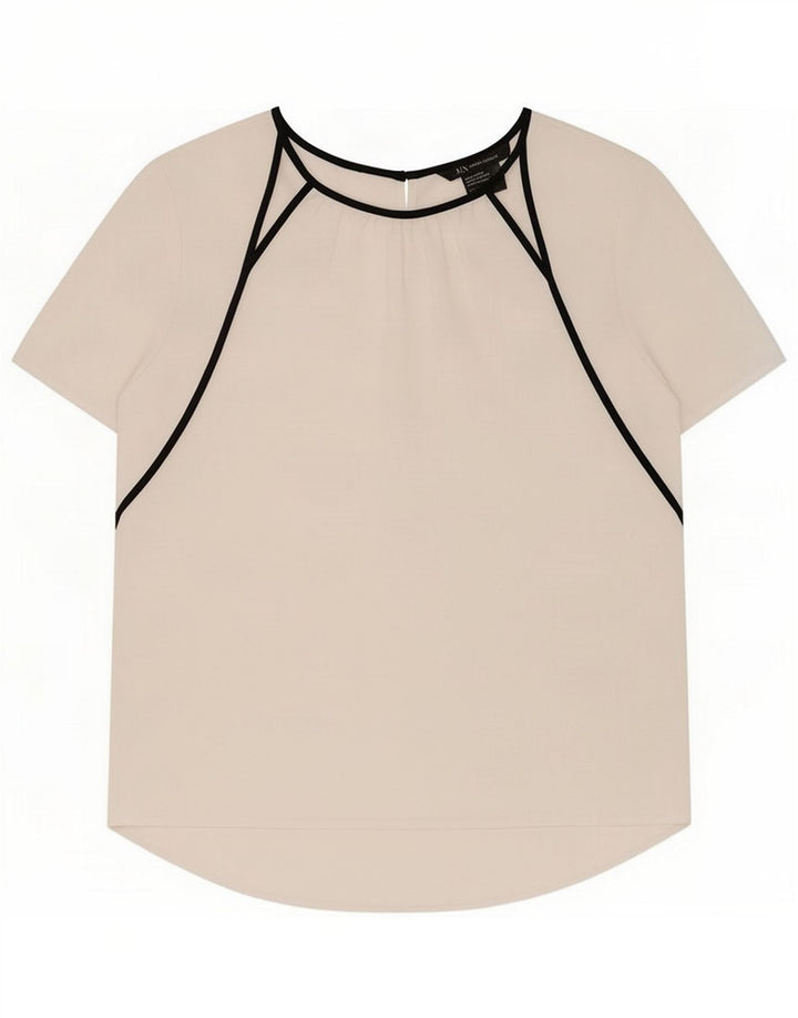 Blusa feminina Armani Exchange Top UK 14 Poliéster colorblock branco médio