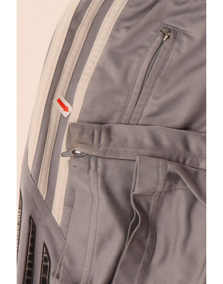 Calças de treino masculinas ADIDAS UK 34/36 poliéster cinza pequeno