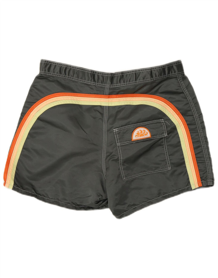 Sundek Mens Natação Shorts Médio Cinza Colourblock Nylon