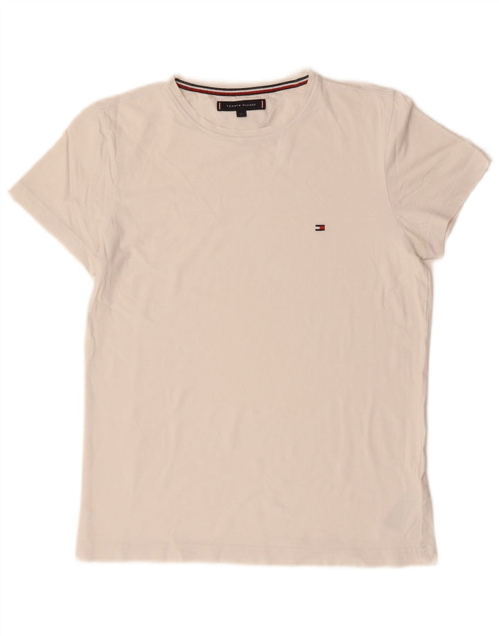 TOMMY HILFIGER Camiseta masculina top pequeno algodão branco