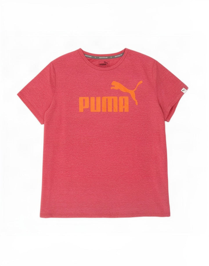 Camiseta feminina gráfica Puma UK 16 grande poliéster manchado rosa