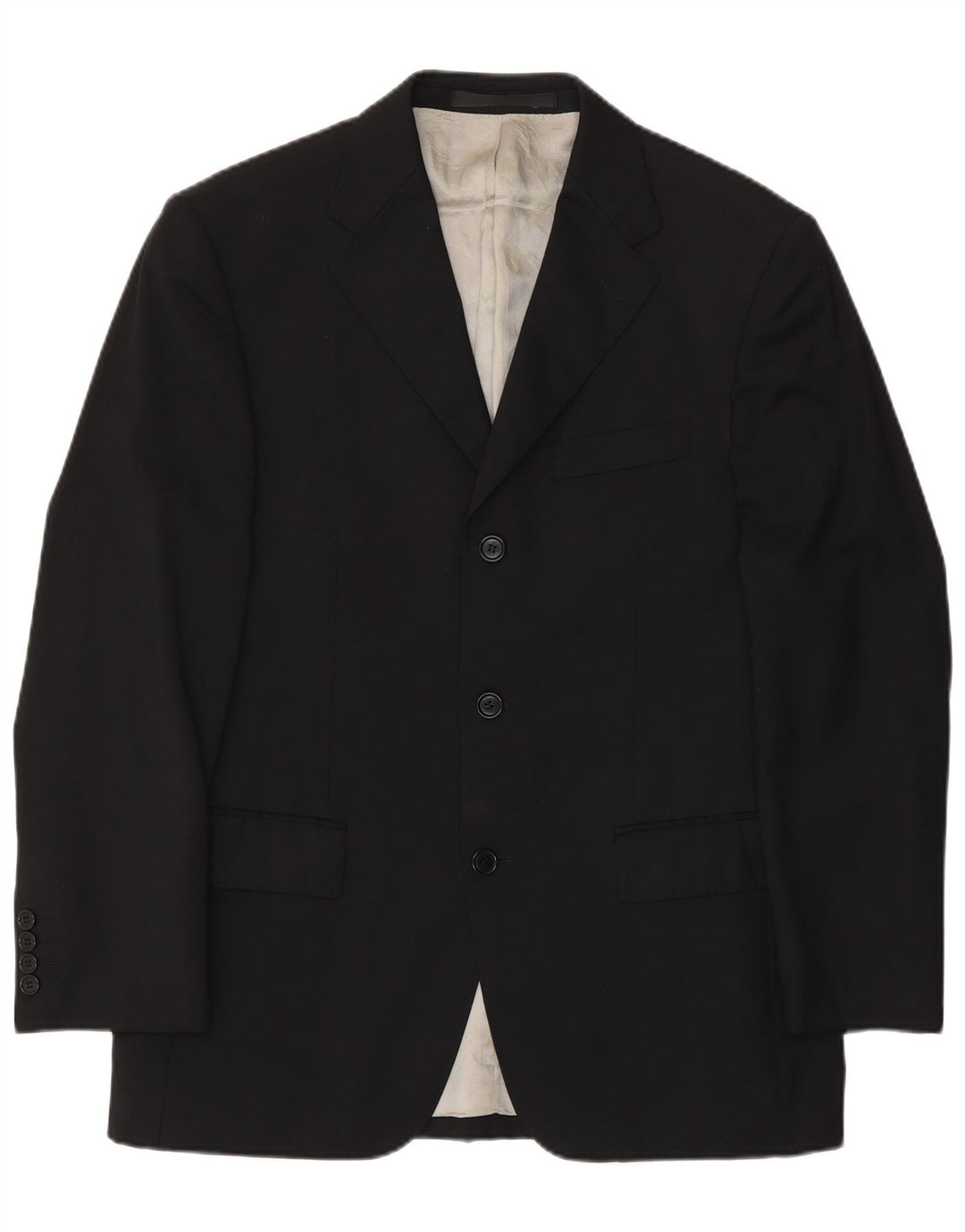 Jaqueta blazer masculina de 3 botões Marks & Spencer Reino Unido 38 lã preta média