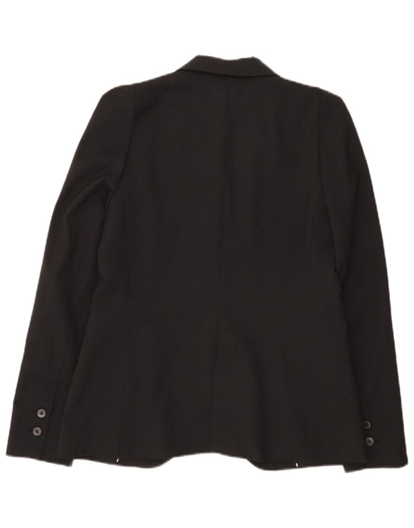 Jaqueta blazer feminina Zara com 1 botão Reino Unido 10 pequeno poliéster preto