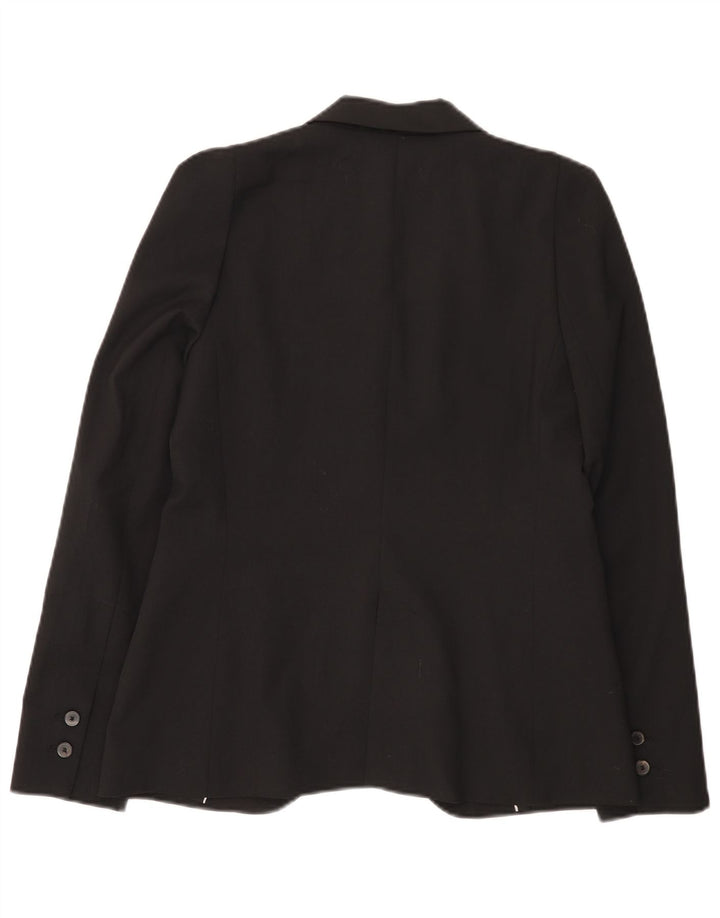 Jaqueta blazer feminina Zara com 1 botão Reino Unido 10 pequeno poliéster preto