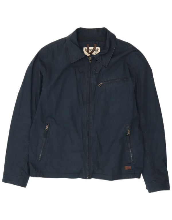 Jaqueta utilitária masculina Timberland UK 40 grande algodão azul marinho