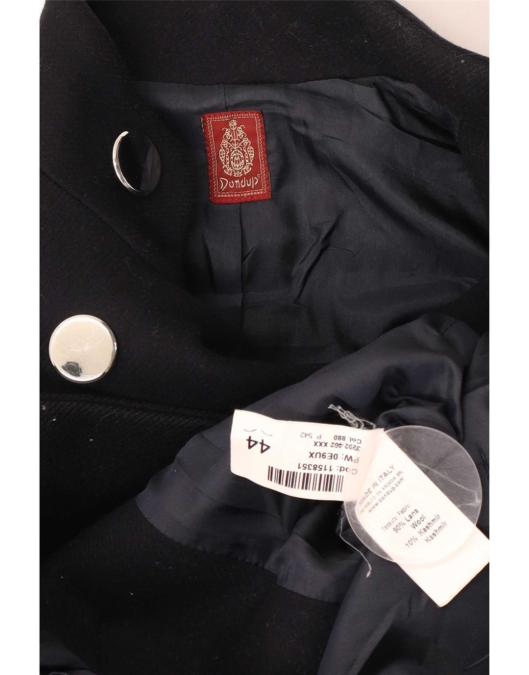 Dondup Womens Pea Coat IT 44 Lã Azul Marinho Médio