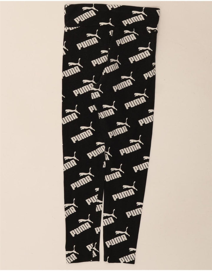 Leggings Puma Feminino UK 10 Pequeno Algodão Preto