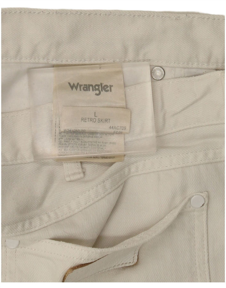 Mini saia jeans Wrangler feminina grande W36 algodão branco
