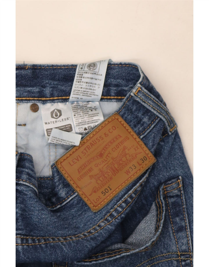 Levi's Masculino 501 Straight Jeans W33 L30 Azul Algodão