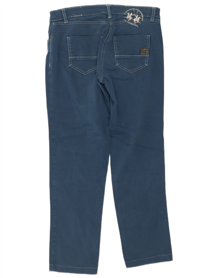 Jeans retos femininos La Martina W30 L27 algodão azul