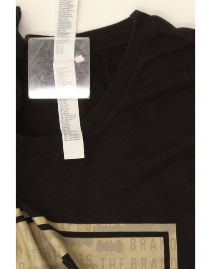 Adidas Mens Graphic T-Shirt Top Grande Algodão Preto