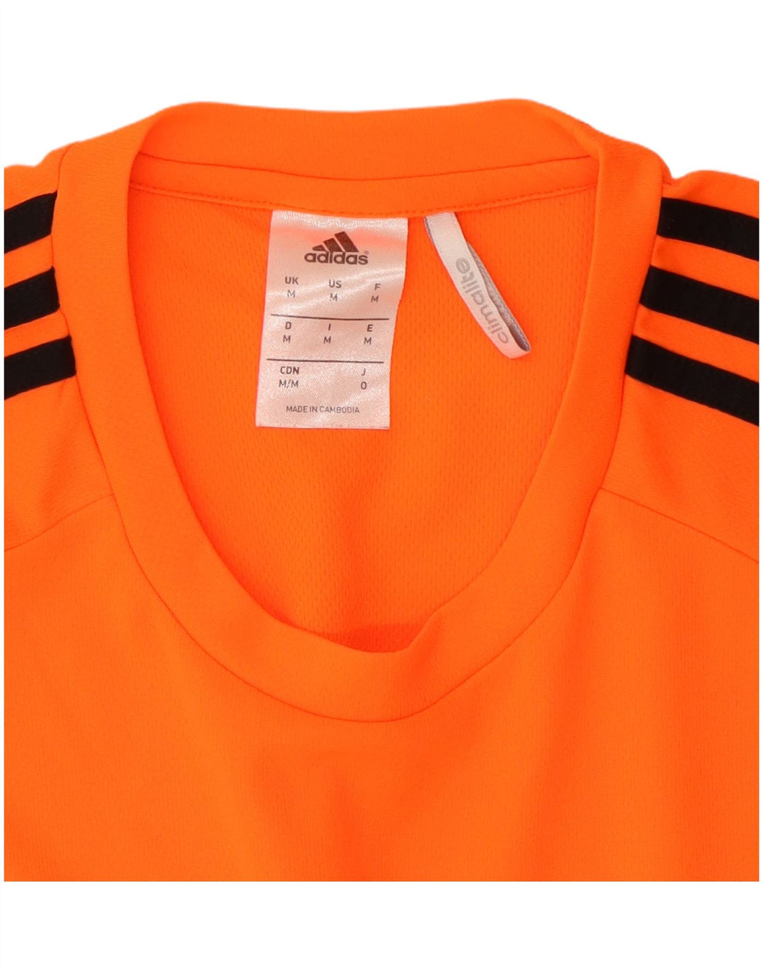 Adidas Masculino Climalite Camiseta Top Médio Laranja Colorblock