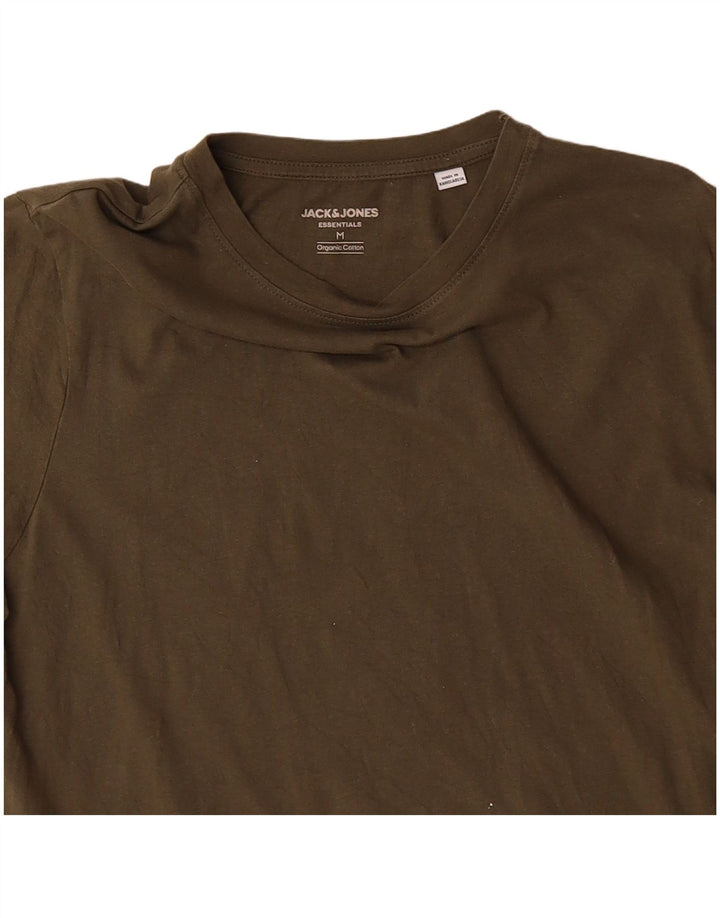 Camiseta masculina JACK & JONES de algodão cáqui médio