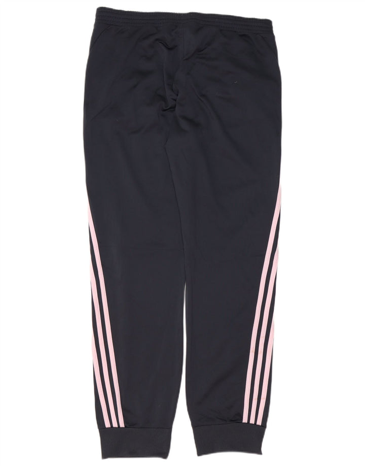 ADIDAS Calças de treino femininas Joggers UK 16 Grande Azul Marinho Poliéster