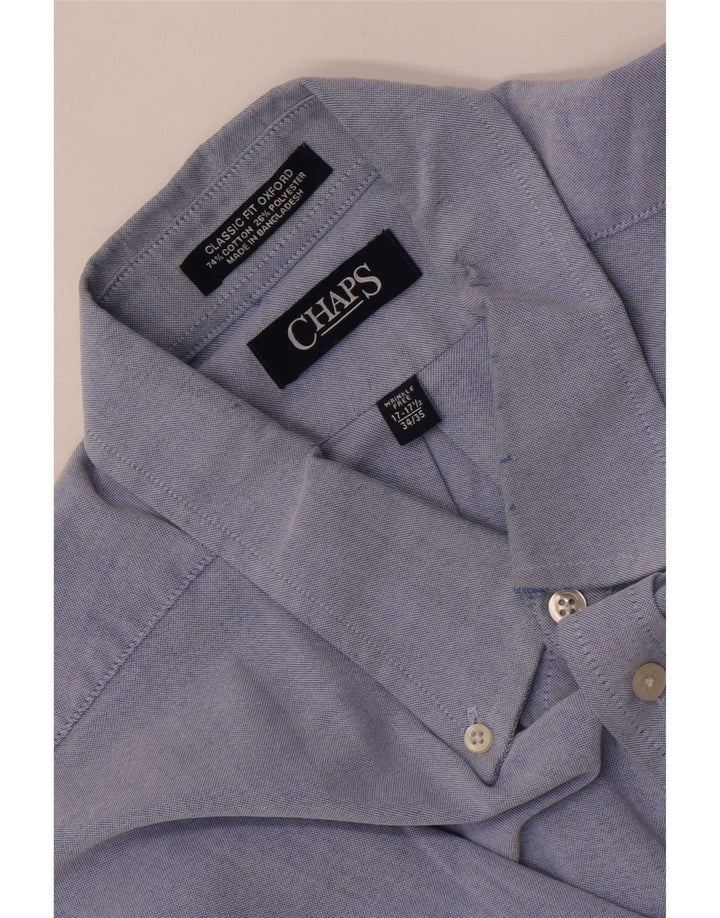 Camisa masculina Chaps tamanho 17 1/2 XL algodão azul