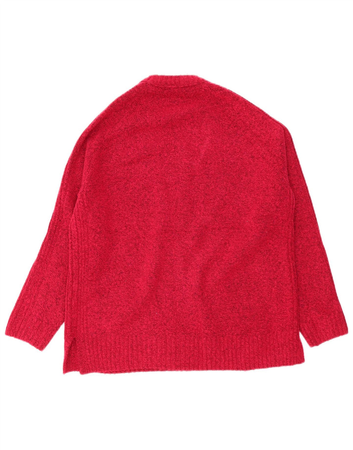 Suéter feminino Marks & Spencer com gola redonda Reino Unido 14 Médio Borgonha