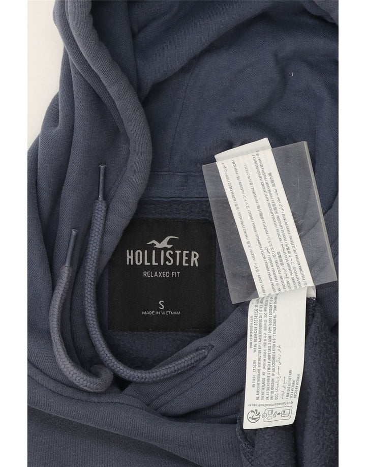 HOLLISTER Mens Relaxed Fit Hoodie Jumper Small Blue Cotton Vintage Hollister and Second-Hand Hollister from Messina Hembry 