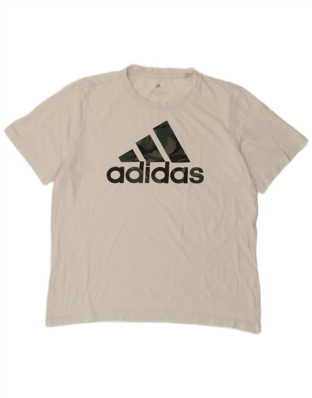 ADIDAS Mens Graphic T-Shirt Top Grande Branco