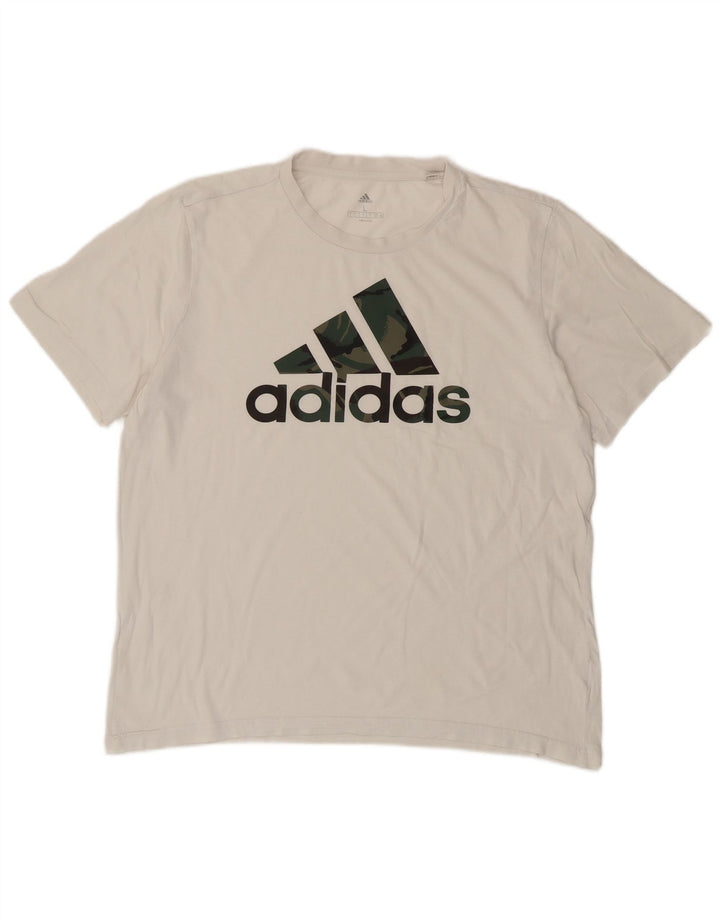ADIDAS Mens Graphic T-Shirt Top Grande Branco