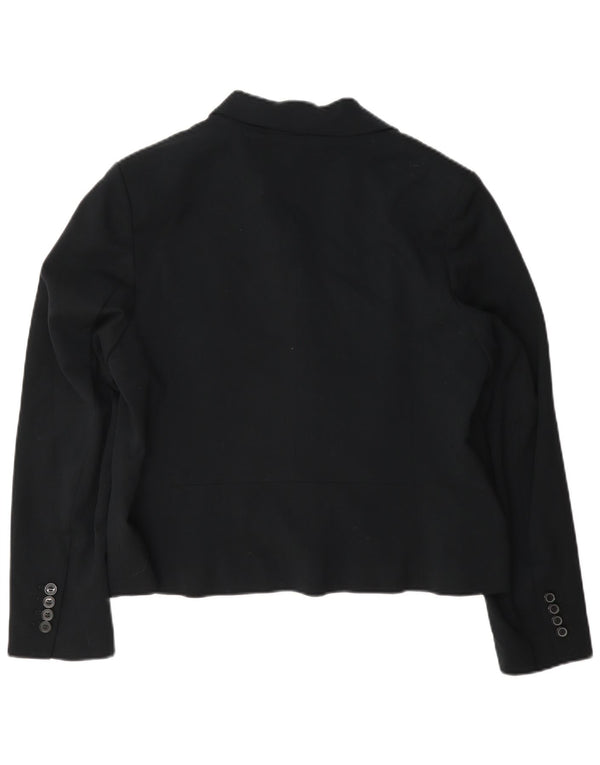 Jaqueta Blazer Feminina Marks & Spencer Crop 2 Botões Reino Unido 16 Grande Preto