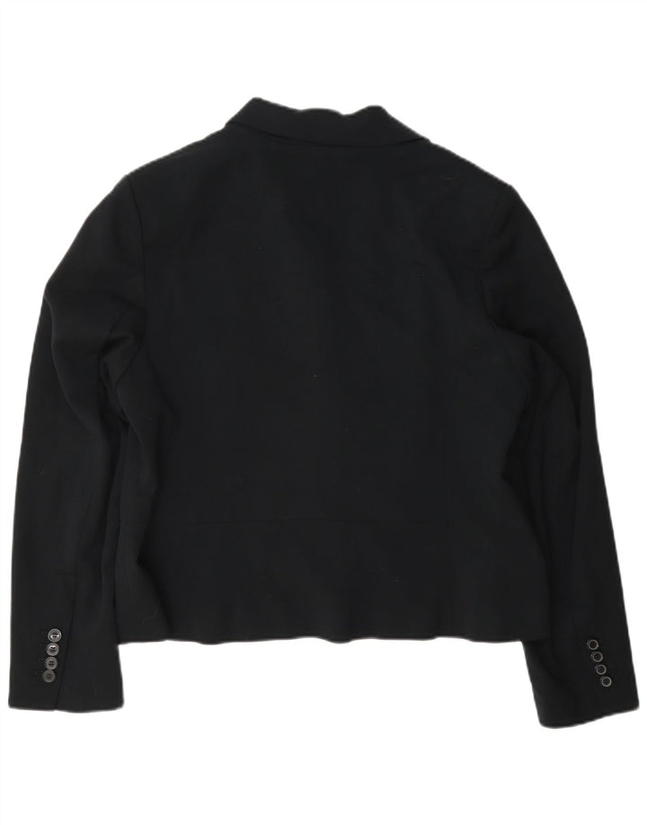 Jaqueta Blazer Feminina Marks & Spencer Crop 2 Botões Reino Unido 16 Grande Preto