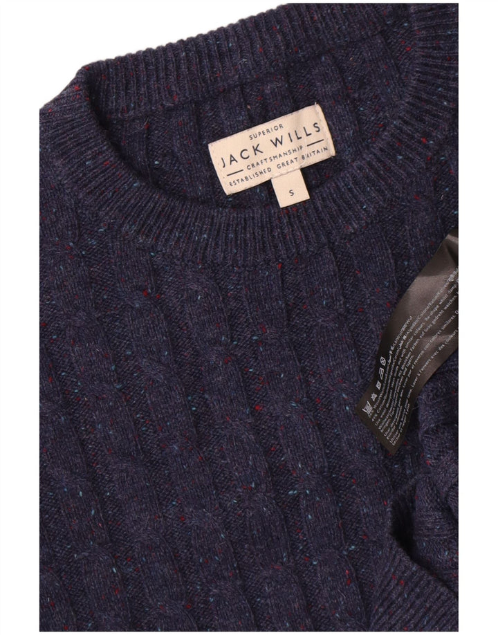 Suéter masculino Jack Wolfskin com gola redonda e lã manchada azul marinho