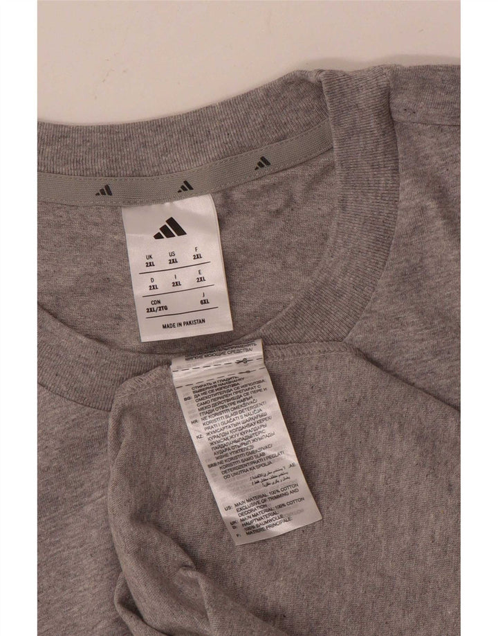 Camiseta masculina Adidas Top 2XL algodão cinza