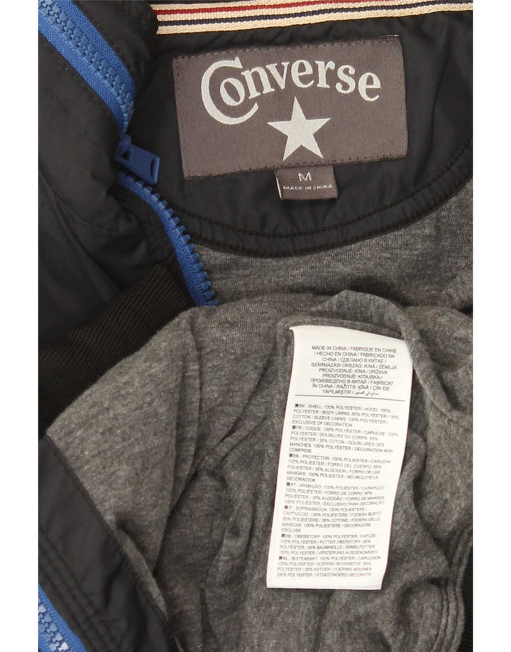 Jaqueta bomber com capuz masculina Converse Reino Unido 38 poliéster azul marinho médio
